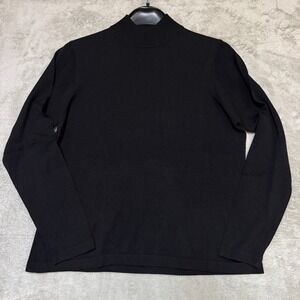 Terry Lewis Classic Luxuries Black Long-Sleeve Mock Neck Layer Blouse Silk Blend